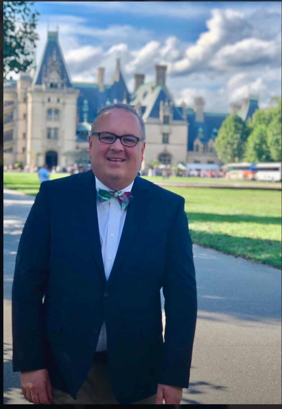 Chris VanCleave standing on the grounds of the Biltmore Estate